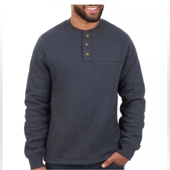 Coleman Men's Sherpa Lined Henley Indigo Heather - Picture 1 of 7